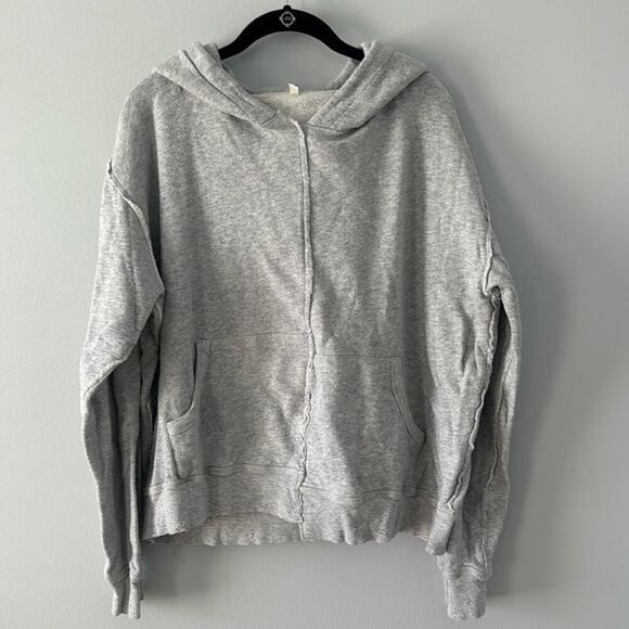 R-13 Men's Spliced Hoodie Heathered Gray Exposed Seam Asymmetrical luxury - Picture 1 of 9